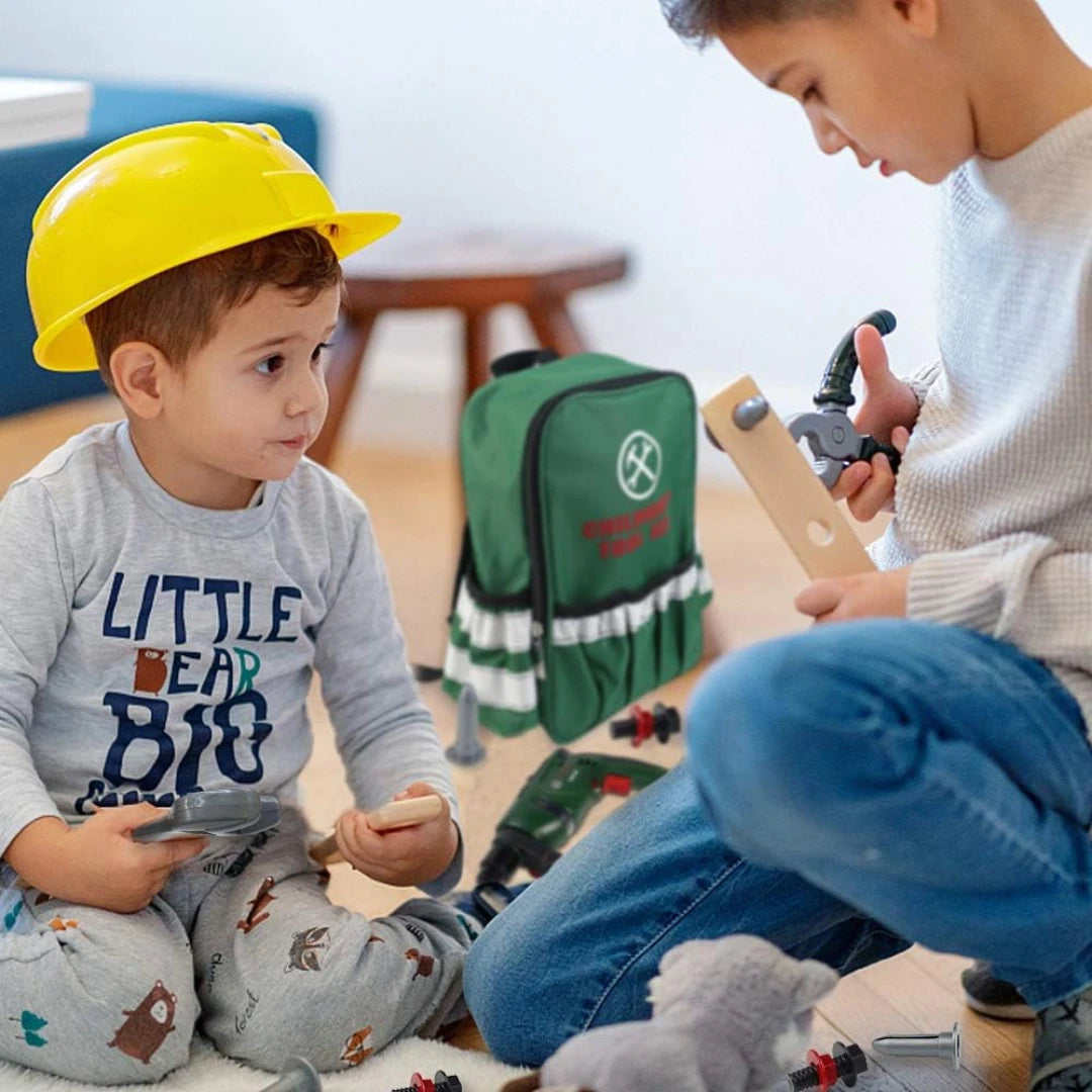 27PCS Kids Engineering Tool Set with Backpack – Pretend Play Construction Kit for Toddlers