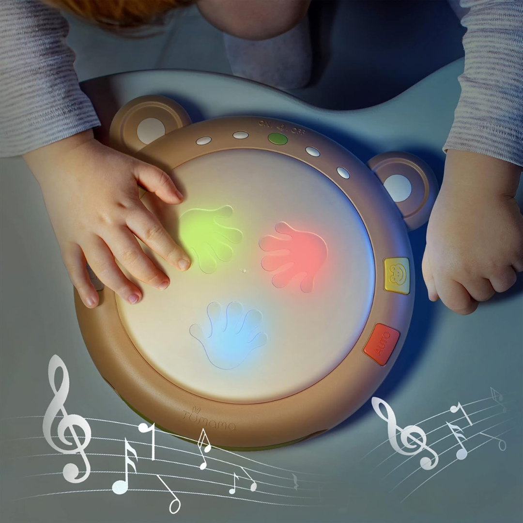 TUMAMA Baby Musical Drum Toy – Light-Up Sound Toy for Infants & Toddlers (40+ Songs & Rhythms)