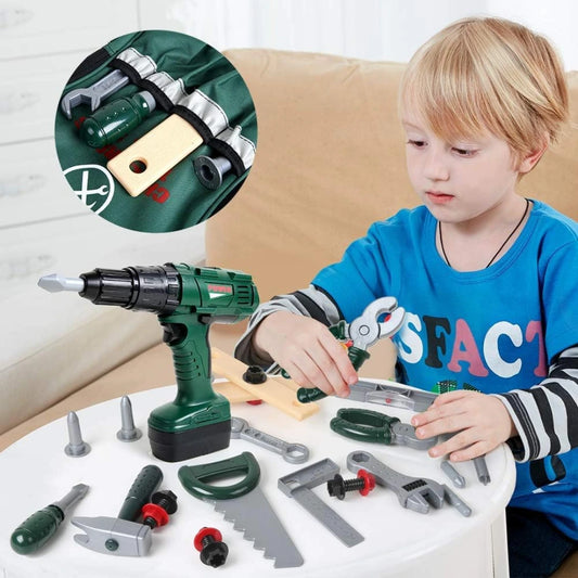 27PCS Kids Engineering Tool Set with Backpack – Pretend Play Construction Kit for Toddlers