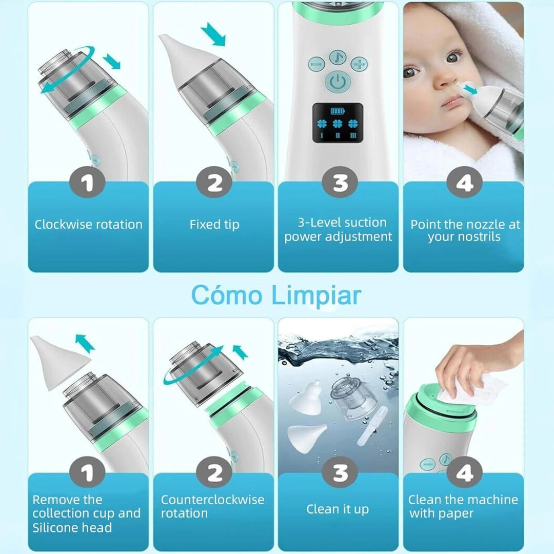 Electric Baby Nasal Aspirator – Gentle, Quiet & Rechargeable Relief for Toddlers