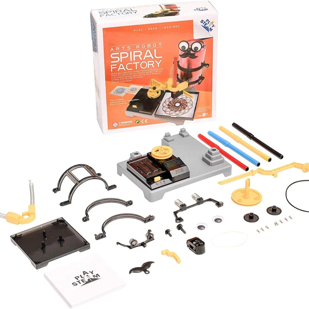 PLAY STEAM DIY Doodling Robot Kit – Build & Create Spiral Art with STEM Learning