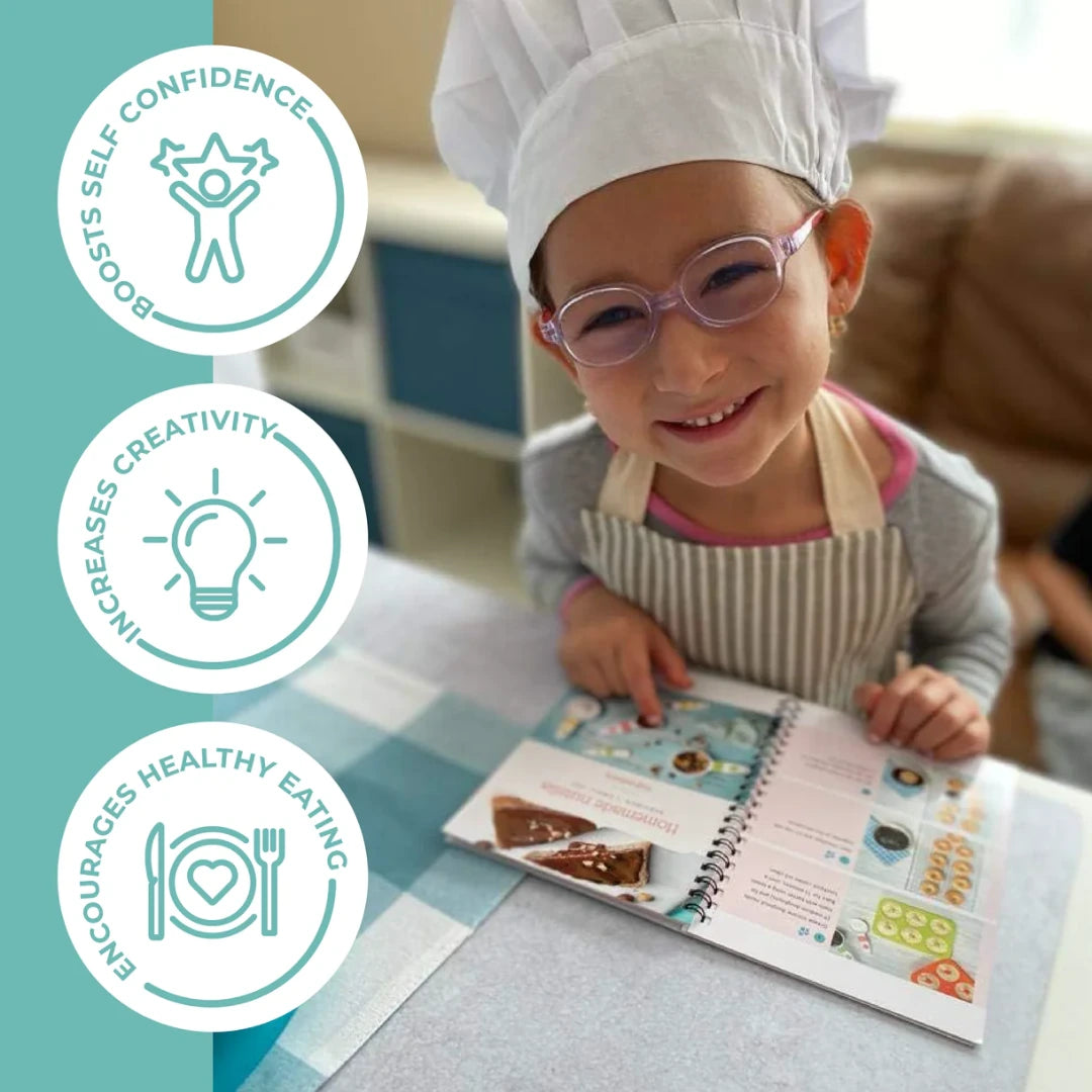 Tovla Jr. Complete Cooking & Baking Starter Set for Kids – 25-Piece Toolbox Kit with Apron & Recipe Book
